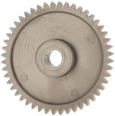 Made in USA - 48 Pitch, 2" Pitch Diam, 2.083" OD, 48 Tooth Spur Gear - 1/4" Face Width, 5/16" Bore Diam, 43/64" Hub Diam, 20° Pressure Angle, Acetal - Exact Tool & Supply