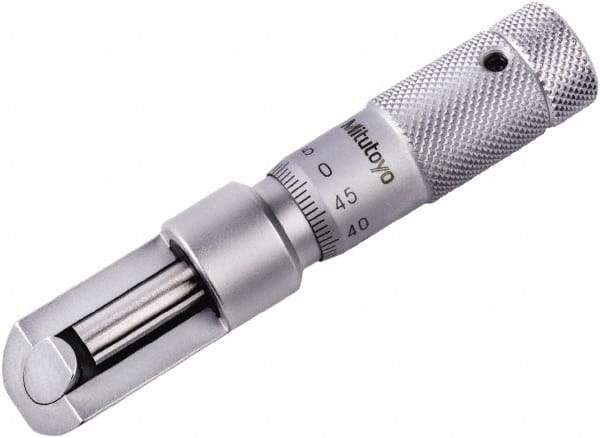 Mitutoyo - 0.01mm Graduation, Mechanical Can Seam Micrometer - Flat Spindle - Exact Tool & Supply