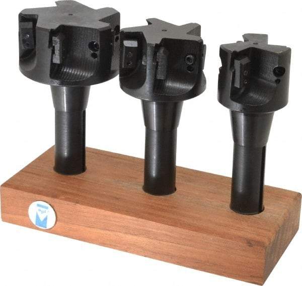 APT - 2 to 3" Cutting Diam, R8 Shank, Indexable Tridex End Mill Set - EM Carbide Toolholder, Series Tri-Dex - Exact Tool & Supply