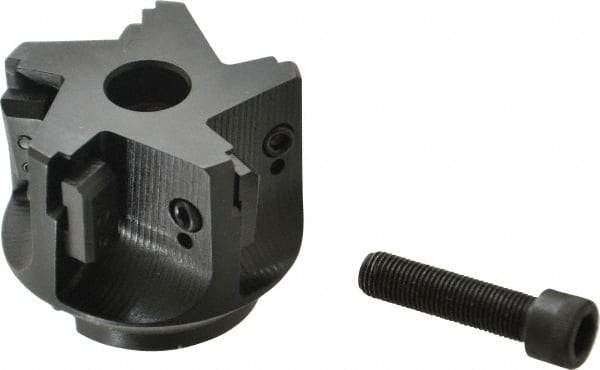 APT - 5 Inserts, 2-1/2" Cut Diam, 3/4" Arbor Diam, 2" Max Depth of Cut, Indexable Square-Shoulder Face Mill - 0/90° Lead Angle, 2" High, TPC 32..., TPG 32., TPU 32. Insert Compatibility, Series EMS - Exact Tool & Supply