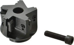 APT - 5 Inserts, 2-1/2" Cut Diam, 3/4" Arbor Diam, 2" Max Depth of Cut, Indexable Square-Shoulder Face Mill - 0/90° Lead Angle, 2" High, TPC 32..., TPG 32., TPU 32. Insert Compatibility, Series EMS - Exact Tool & Supply