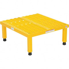 Vestil - 9" High x 24" Wide x 24" Deep, Yellow Step Stand - Steel, 500 Lb Capacity - Exact Tool & Supply