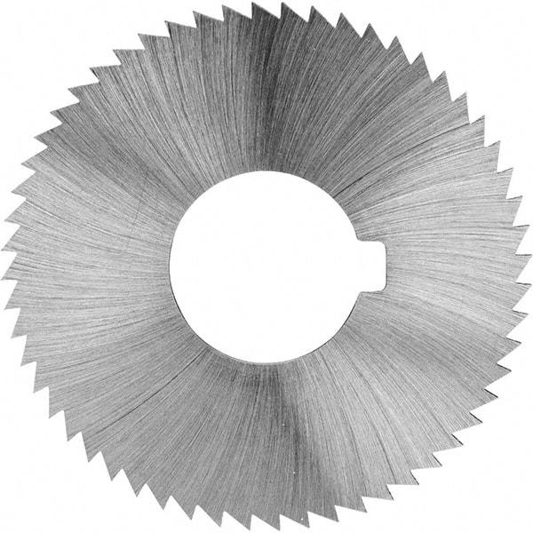 Made in USA - 2-3/4" Diam x 0.006" Blade Thickness x 3/4" Arbor Hole Diam, 72 Tooth Slitting and Slotting Saw - Arbor Connection, Right Hand, Uncoated, High Speed Steel, Concave Ground, Contains Keyway - Exact Tool & Supply