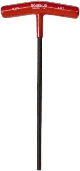 Bondhus - 6mm Hex, T-Handle Cushion Grip, Hex Key - 229mm OAL, Metric System of Measurement - Exact Tool & Supply