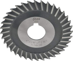 Value Collection - 4" Blade Diam x 1/16" Blade Thickness, 1" Hole, 36 Teeth, High Speed Steel Side Chip Saw - Straight Tooth, Arbor Connection, Uncoated - Exact Tool & Supply