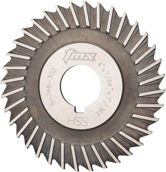 Value Collection - 4" Blade Diam x 7/64" Blade Thickness, 1" Hole, 36 Teeth, High Speed Steel Side Chip Saw - Straight Tooth, Arbor Connection, Uncoated - Exact Tool & Supply