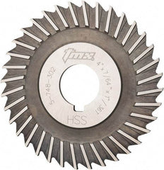 Value Collection - 4" Blade Diam x 7/64" Blade Thickness, 1" Hole, 36 Teeth, High Speed Steel Side Chip Saw - Straight Tooth, Arbor Connection, Uncoated - Exact Tool & Supply