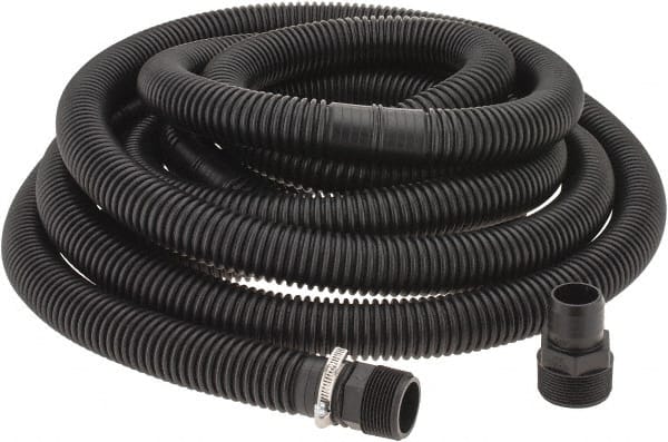 Little Giant Pumps - Sump Pump Hose; Hose Size: 1-1/4 ; Length (Feet): 24 ; Material: Corrugated Polyethylene ; Accessories: 1 1/2" PVC Male Adaptor and 1 Galvanized Steel Clamp - Exact Tool & Supply