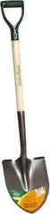 UnionTools - 11-1/2" High x 8-5/8" Wide Round Steel Shovel - 28" Long Wood D-Grip Handle, Front Turned - Exact Tool & Supply