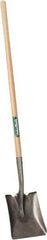 UnionTools - 11-1/2" High x 9-1/2" Wide Square Steel Shovel - 44" Long Wood Straight Handle, Rolled - Exact Tool & Supply