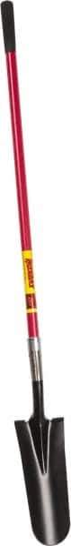 Razor-Back - 14" High x 6" Wide Tapered Steel Spade - 48" Long Fiberglass Straight Handle, Front Turned - Exact Tool & Supply