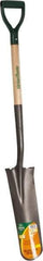 UnionTools - 16" High x 6" Wide Tapered Steel Spade - 27" Long Wood D-Grip Handle, Front Turned - Exact Tool & Supply