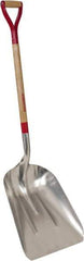 Razor-Back - 19-3/4" High x 15-1/4" Wide Square Aluminum Shovel - 36" Long Wood D-Grip Handle - Exact Tool & Supply