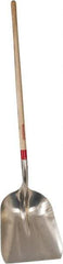 Razor-Back - 17-3/4" High x 14-1/4" Wide Square Aluminum Shovel - 48" Long Wood Straight Handle - Exact Tool & Supply