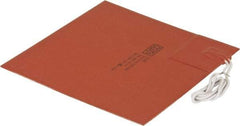 Made in USA - 6" Long x 6" Wide, Square, Silicon Rubber, Standard Heat Blanket - 120 Volt, Adhesive Back, Use with Metal Containers - Exact Tool & Supply
