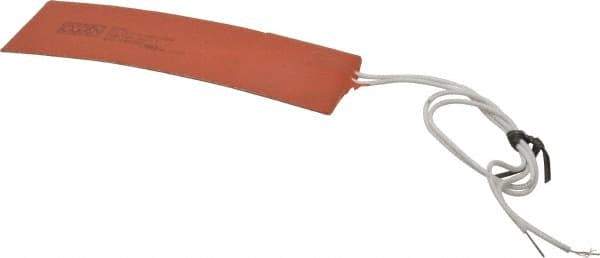 Value Collection - 6" Long x 2" Wide, Rectangular, Silicon Rubber, Standard Heat Blanket - 120 Volt, Adhesive Back, Use with Metal Containers - Exact Tool & Supply