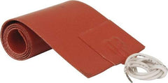 Value Collection - 18" Long x 3" Wide, Rectangular, Silicon Rubber, Standard Heat Blanket - 120 Volt, Plain Back, Use with Metal Containers - Exact Tool & Supply