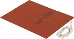 Value Collection - 5" Long x 4" Wide, Rectangular, Silicon Rubber, Standard Heat Blanket - 120 Volt, Plain Back, Use with Metal Containers - Exact Tool & Supply