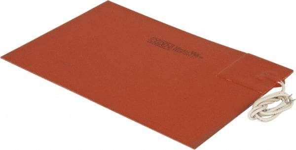 Value Collection - 9" Long x 6" Wide, Rectangular, Silicon Rubber, Standard Heat Blanket - 120 Volt, Plain Back, Use with Metal Containers - Exact Tool & Supply