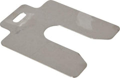 Made in USA - 10 Piece, 3 Inch Long x 3 Inch Wide x 0.05 Inch Thick, Slotted Shim Stock - Stainless Steel, 7/8 Inch Wide Slot - Exact Tool & Supply
