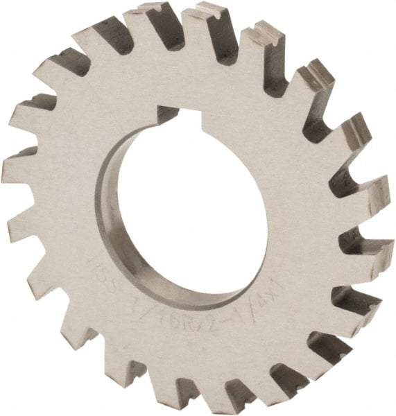 Value Collection - 1/4" Radius, 1/2" Circle Diam, 3" Cutter Diam, Arbor Connection, Concave Radius Cutter - High Speed Steel, Oxide Finish, Form Relieved, 10 Teeth - Exact Tool & Supply