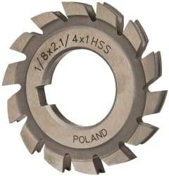 Value Collection - 1/16" Radius, 1/8" Circle Diam, 2-1/4" Cutter Diam, Arbor Connection, Concave Radius Cutter - High Speed Steel, Uncoated, 14 Teeth - Exact Tool & Supply