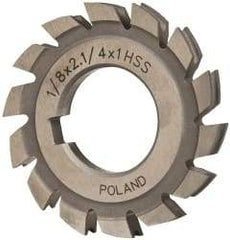 Value Collection - 1/16" Radius, 1/8" Circle Diam, 2-1/4" Cutter Diam, Arbor Connection, Concave Radius Cutter - High Speed Steel, Uncoated, 14 Teeth - Exact Tool & Supply
