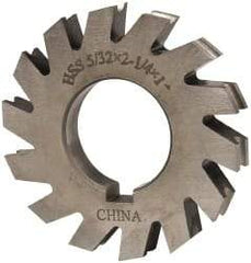 Value Collection - 5/64" Radius, 5/32" Circle Diam, 2-1/4" Cutter Diam, 0.1563" Cutting Width, Arbor Connection, Concave Radius Cutter - High Speed Steel, Oxide Finish, Form Relieved, 10 Teeth - Exact Tool & Supply