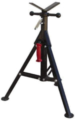 Value Collection - 1/4" to 12" Pipe Capacity, Portable Folding Vee-Head Stand - 27" to 41" High, 2,000 Lb Capacity - Exact Tool & Supply