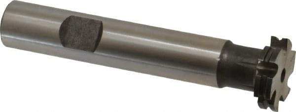 Made in USA - 1/32" Radius, 1/16" Circle Diam, 3/4" Diam x 0.165" Wide Cut, High Speed Steel Concave Radius Cutter - 3" OAL, 1/2" Shank Diam, Shank Connection, Uncoated, Form Relieved, 6 Teeth, Weldon Flat - Exact Tool & Supply
