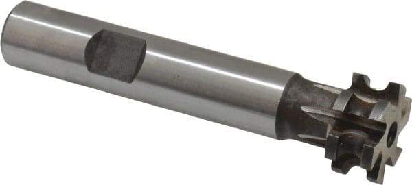 Made in USA - 3/32" Radius, 3/16" Circle Diam, 3/4" Diam x 0.352" Wide Cut, High Speed Steel Concave Radius Cutter - 3" OAL, 1/2" Shank Diam, Shank Connection, Uncoated, Form Relieved, 6 Teeth, Weldon Flat - Exact Tool & Supply