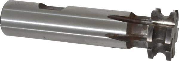 Made in USA - 1/8" Radius, 1/4" Circle Diam, 1" Cutter Diam, 0.447" Cutting Width, Shank Connection, Concave Radius Cutter - 3/4" Shank Diam, 3-1/2" OAL, High Speed Steel, Uncoated, Form Relieved, 6 Teeth, Weldon Flat - Exact Tool & Supply
