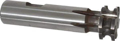 Made in USA - 1/8" Radius, 1/4" Circle Diam, 1" Cutter Diam, 0.447" Cutting Width, Shank Connection, Concave Radius Cutter - 3/4" Shank Diam, 3-1/2" OAL, High Speed Steel, Uncoated, Form Relieved, 6 Teeth, Weldon Flat - Exact Tool & Supply
