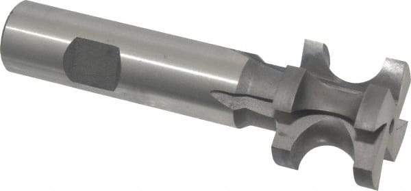 Made in USA - 5/16" Radius, 5/8" Circle Diam, 1-1/4" Diam x 1.01" Wide Cut, High Speed Steel Concave Radius Cutter - 4" OAL, 3/4" Shank Diam, Shank Connection, Uncoated, Form Relieved, 4 Teeth, Weldon Flat - Exact Tool & Supply
