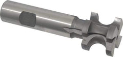 Made in USA - 5/16" Radius, 5/8" Circle Diam, 1-1/4" Diam x 1.01" Wide Cut, High Speed Steel Concave Radius Cutter - 4" OAL, 3/4" Shank Diam, Shank Connection, Uncoated, Form Relieved, 4 Teeth, Weldon Flat - Exact Tool & Supply