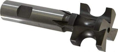 Made in USA - 3/8" Radius, 3/4" Circle Diam, 1-1/2" Diam x 1.197" Wide Cut, High Speed Steel Concave Radius Cutter - 4" OAL, 3/4" Shank Diam, Shank Connection, Uncoated, Form Relieved, 4 Teeth, Weldon Flat - Exact Tool & Supply