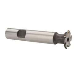 Made in USA - 1/32" Radius, 1/16" Circle Diam, 3/4" Cutter Diam, Shank Connection, Convex Radius Cutter - 1/2" Shank Diam, 3" OAL, High Speed Steel, Uncoated, Form Relieved, 6 Teeth, Weldon Flat - Exact Tool & Supply