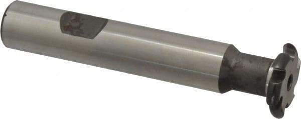 Made in USA - 1/16" Radius, 1/8" Circle Diam, 3/4" Cutter Diam, Shank Connection, Convex Radius Cutter - 1/2" Shank Diam, 3" OAL, High Speed Steel, Uncoated, Form Relieved, 6 Teeth, Weldon Flat - Exact Tool & Supply