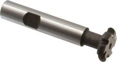 Made in USA - 3/32" Radius, 3/16" Circle Diam, 7/8" Cutter Diam, Shank Connection, Convex Radius Cutter - 1/2" Shank Diam, 3" OAL, High Speed Steel, Uncoated, Form Relieved, 6 Teeth, Weldon Flat - Exact Tool & Supply