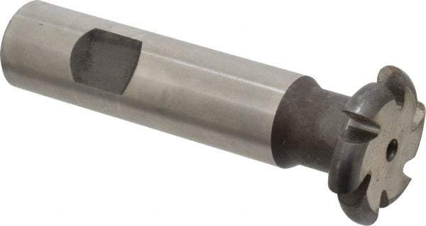 Made in USA - 1/8" Radius, 1/4" Circle Diam, 1-1/4" Cutter Diam, Shank Connection, Convex Radius Cutter - 3/4" Shank Diam, 3-1/2" OAL, High Speed Steel, Uncoated, Form Relieved, 6 Teeth, Weldon Flat - Exact Tool & Supply