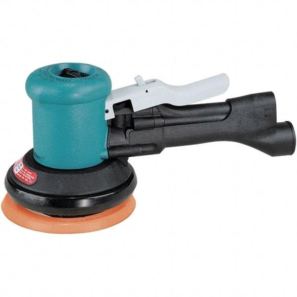 Dynabrade - 12,000 OPM, 23 CFM Air Consumption, Palm Air Orbital Sander - Round Pad, 1/4 NPT Inlet - Exact Tool & Supply