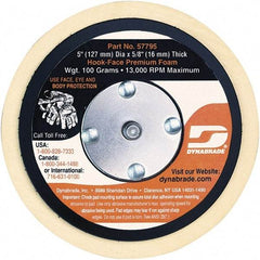 Dynabrade - 5" Diam Disc Backing Nonvacuum Replacement Pad - Soft Density, 13,000 RPM - Exact Tool & Supply