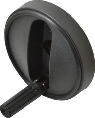 KIPP - 3.9" Diam, Thermoplastic Handwheel with Handle - 1.1" Hub Diam - Exact Tool & Supply