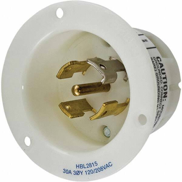 Hubbell Wiring Device-Kellems - 3-Phase Wye 120/208 VAC 30A NEMA L21-30P Industrial Twist Lock Inlet - Exact Tool & Supply