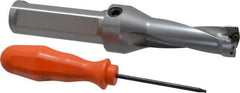 Kennametal - 2.19" Max Drill Depth, 2.5xD, 22.2mm Diam, Indexable Insert Drill - 2 Inserts, 1" Shank Diam, Straight Shank - Exact Tool & Supply