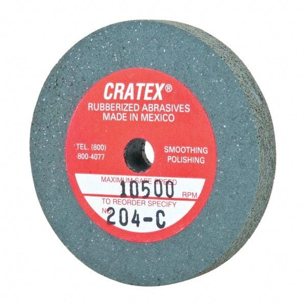 Cratex - 2" Diam x 1/4" Hole x 1/4" Thick, Surface Grinding Wheel - Silicon Carbide, Coarse Grade, 10,500 Max RPM, Rubber Bond, No Recess - Exact Tool & Supply
