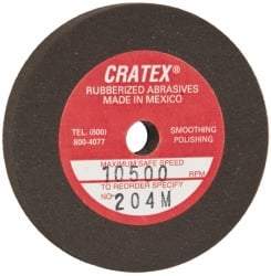 Cratex - 2" Diam x 1/4" Hole x 1/4" Thick, Surface Grinding Wheel - Silicon Carbide, Medium Grade, 10,500 Max RPM, Rubber Bond, No Recess - Exact Tool & Supply