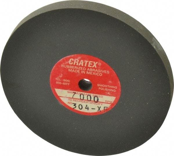 Cratex - 3" Diam x 1/4" Hole x 1/4" Thick, Surface Grinding Wheel - Silicon Carbide, Extra Fine Grade, 7,000 Max RPM, Rubber Bond, No Recess - Exact Tool & Supply