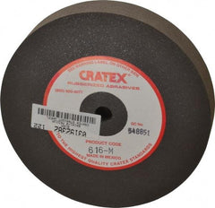 Cratex - 6" Diam x 1/2" Hole x 1" Thick, Surface Grinding Wheel - Silicon Carbide, Medium Grade, 3,600 Max RPM, Rubber Bond, No Recess - Exact Tool & Supply