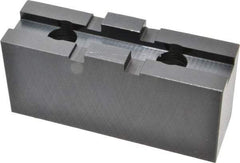 Bison - 10" Chuck Capacity, Tongue & Groove Attachment, Square Soft Lathe Chuck Jaw - 1 Jaw, Steel, 2-1/8" Btw Mount Hole Ctrs, 4-3/16" Long x 1-9/32" Wide x 2.028" High, 1/2" Groove - Exact Tool & Supply